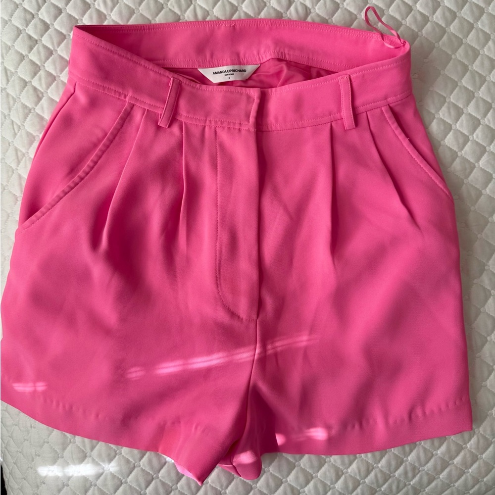 Amanda Uprichard Pink High Waist Shorts
